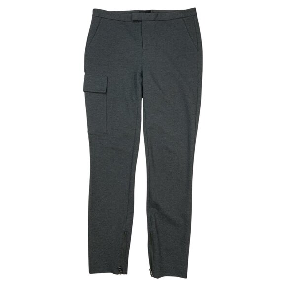 ATM Anthony Thomas Melillo Slim Stretch Cargo Ponte Pant 2 Charcoal Ankle Zip - Picture 1 of 12